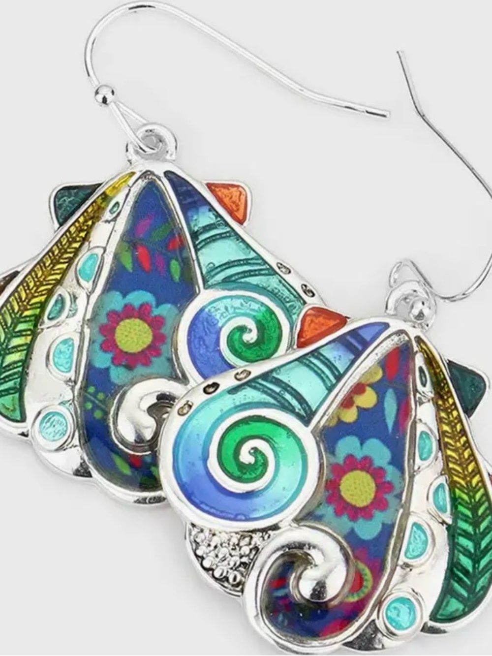 Bright Multicolor Floral Teardrop Earrings - Women's Jewelry